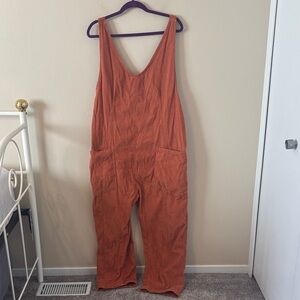 We The Free Hight Roller Corduroy Straight Leg Cotton Jumpsuit